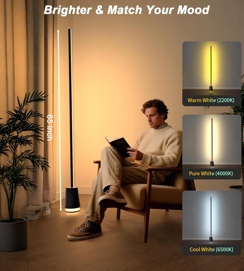 LED Floor Lamp with Speaker Noise Rgbwwic Standing