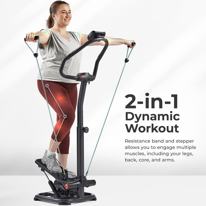 Smart Power Stepper with Resistance Bands for Cardio