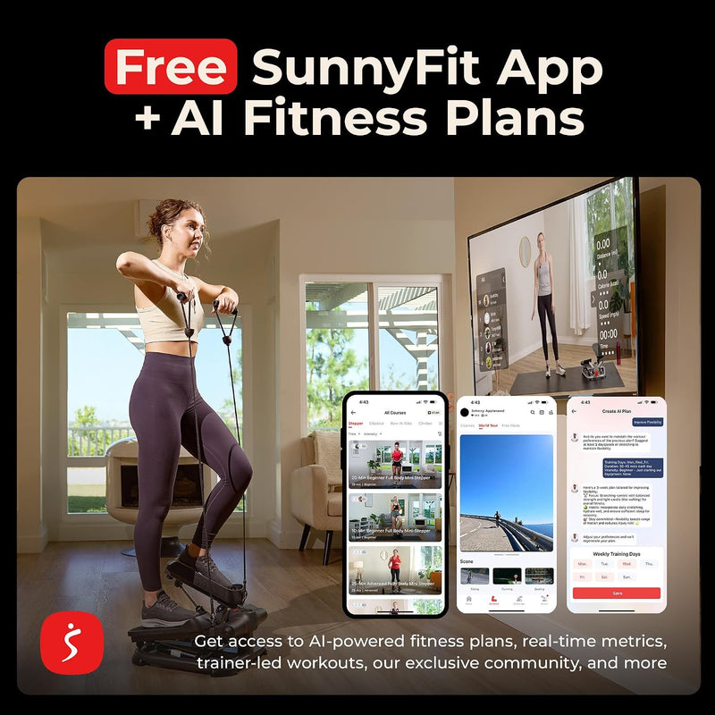 Smart Power Stepper with Resistance Bands for Cardio