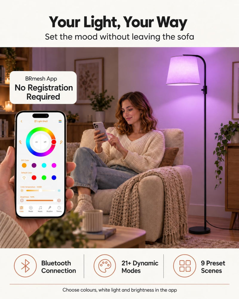 Smart RGB Arc Floor Lamp App Control