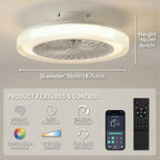 Smart RGB Ceiling Fans with Lights App Remote