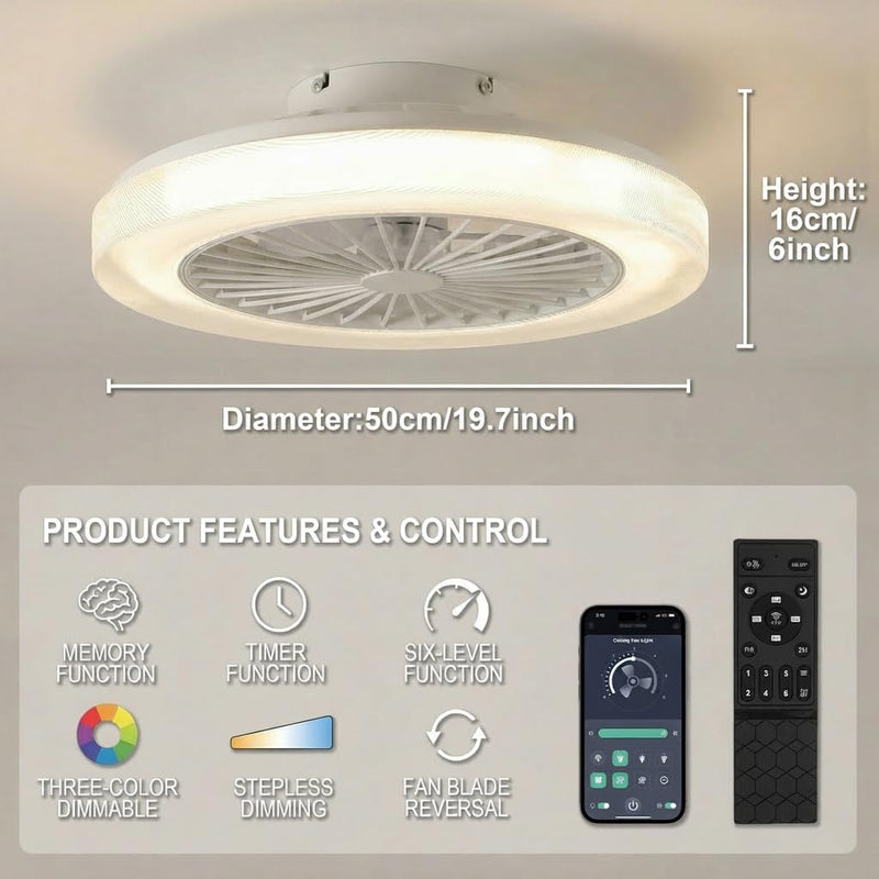 Smart RGB Ceiling Fans with Lights App Remote