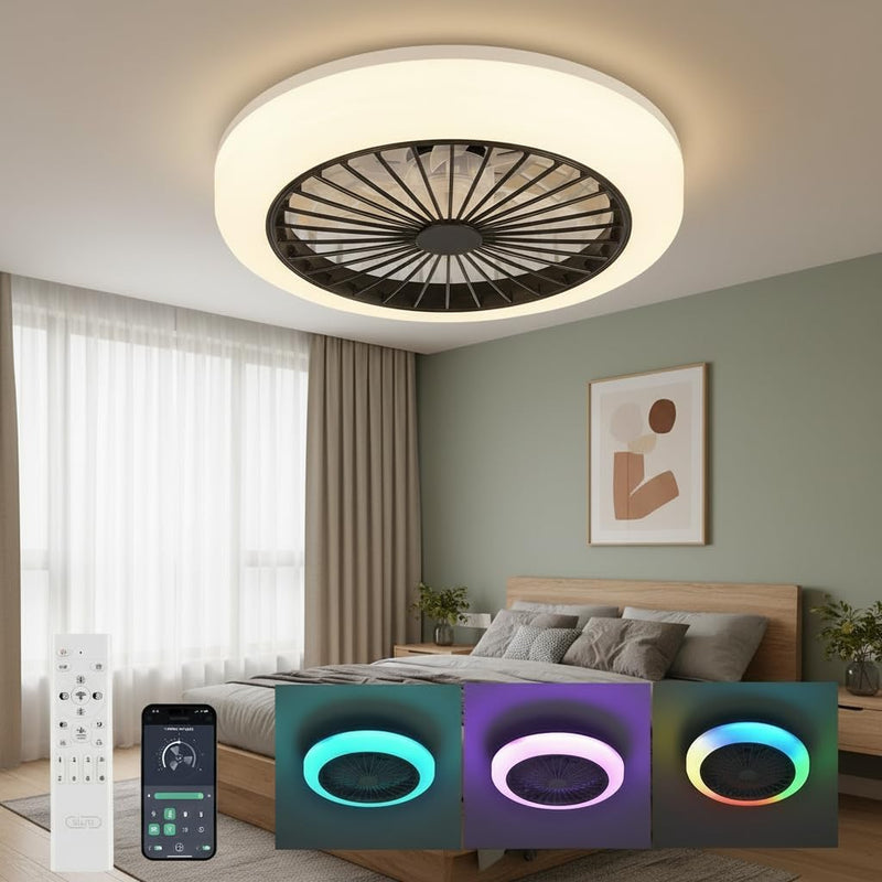 Smart RGB Ceiling Fans with Lights App Remote