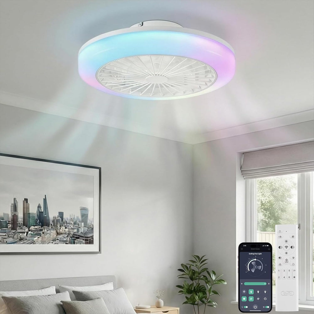 Smart RGB Ceiling Fans with Lights App Remote
