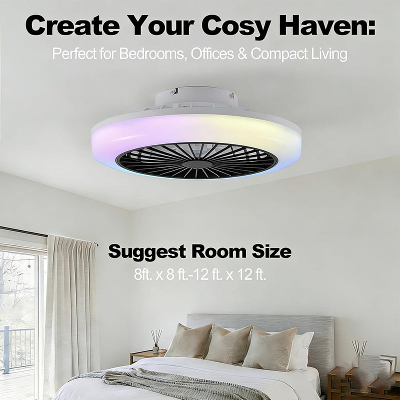 Smart RGB Ceiling Fans with Lights App Remote