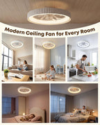 Smart RGB Ceiling Fans with Lights App Remote