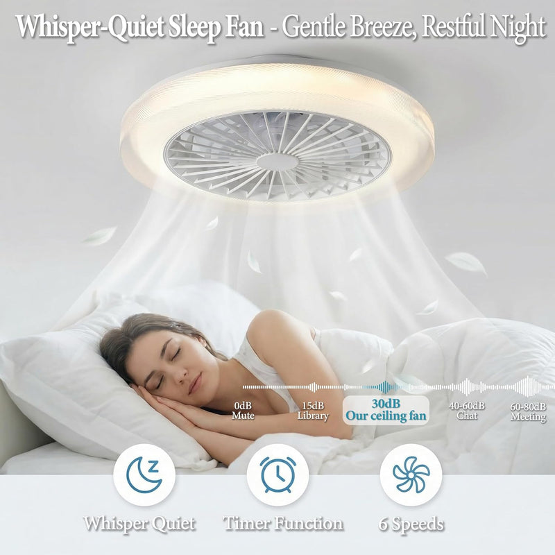 Smart RGB Ceiling Fans with Lights App Remote