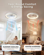 Smart RGB Ceiling Fans with Lights App Remote
