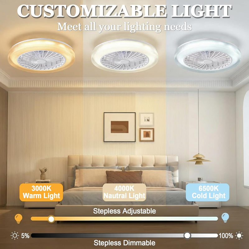 Smart RGB Ceiling Fans with Lights App Remote