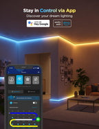 Smart Rgbic LED Strip Lights 5m with Covers