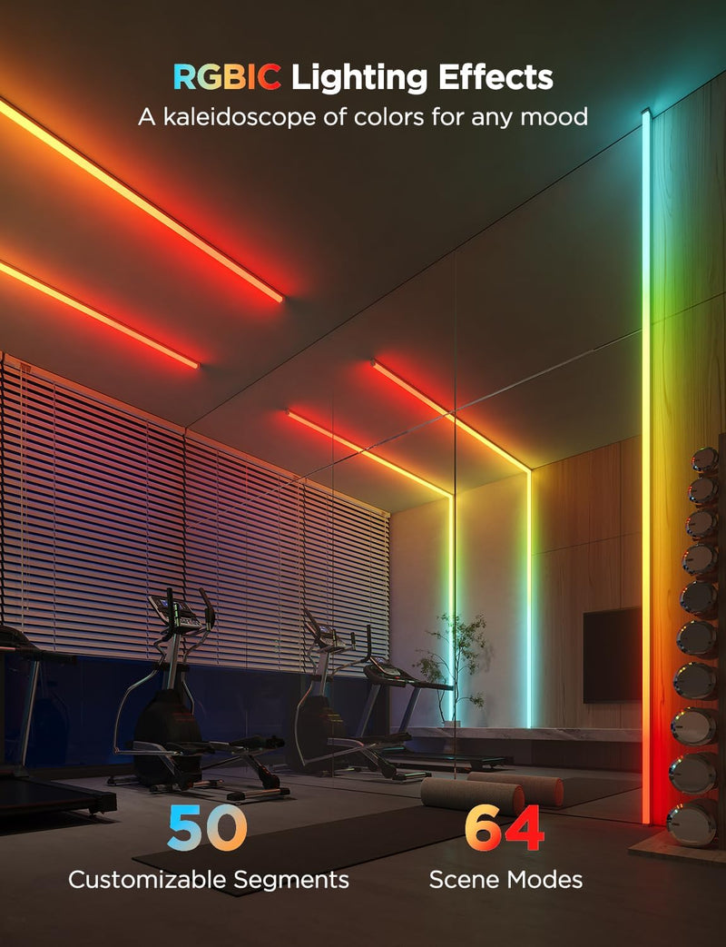 Smart Rgbic LED Strip Lights 5m with Covers