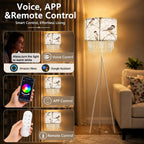 Smart Tripod Floor Lamp with Coal Tit Bird