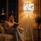 Smart Tripod Floor Lamp with Coal Tit Bird