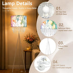 Smart Tripod Floor Lamp with Coal Tit Bird