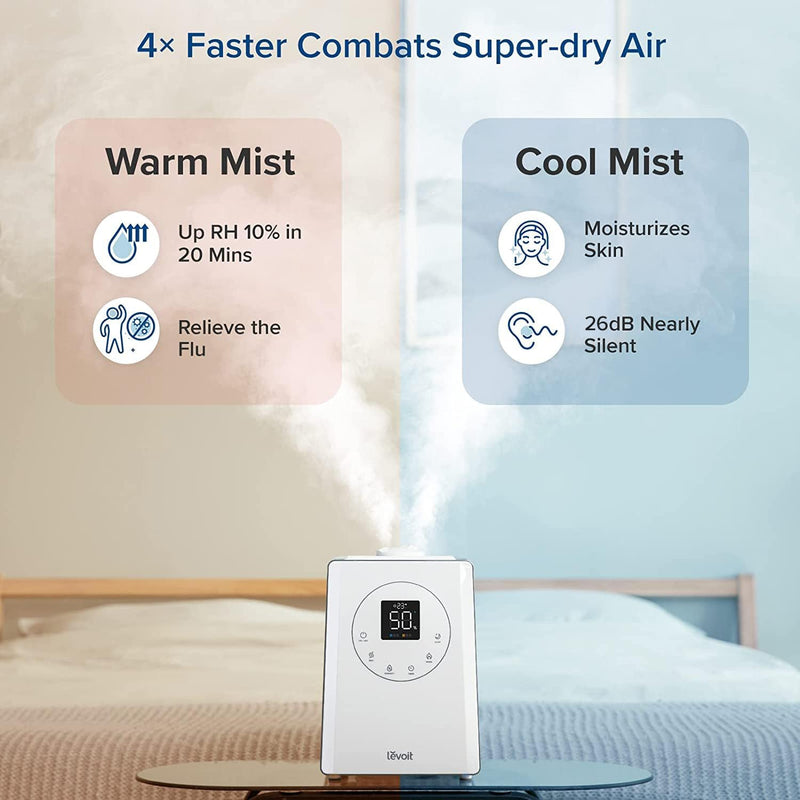 Smart Warm Cool Mist Humidifier 6L Top Fill