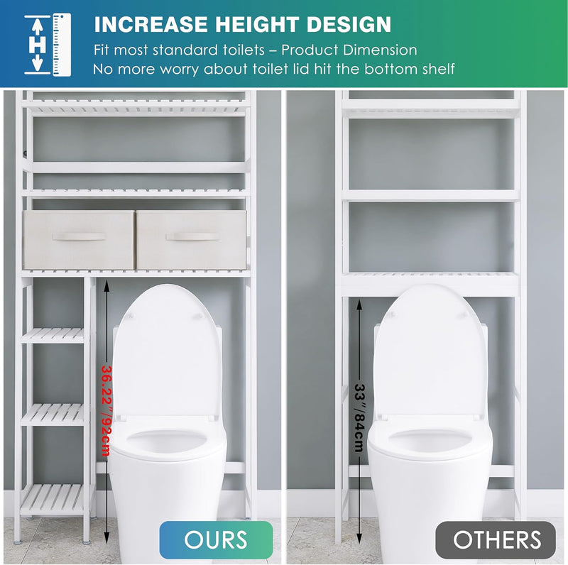 Over the Toilet Storage with Drawers Large Bathroom