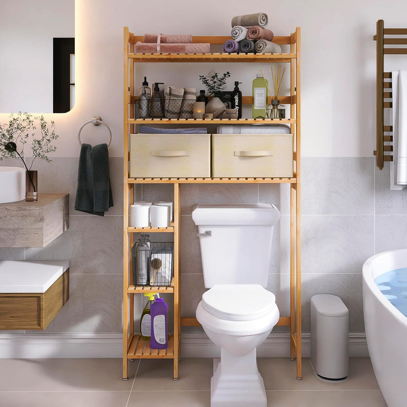 Over the Toilet Storage with Drawers Large Bathroom