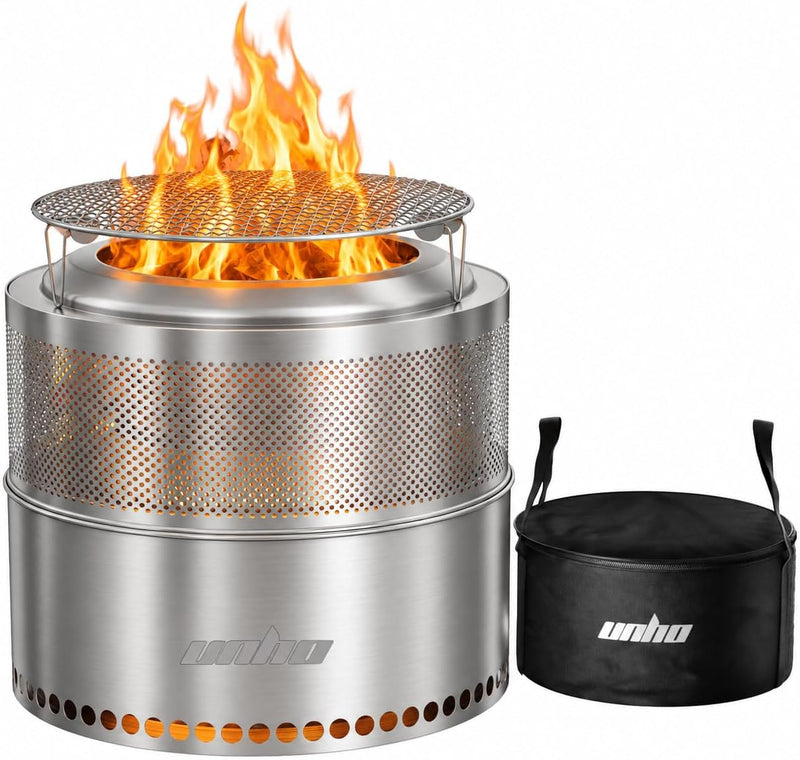 Smokeless Fire Pit 304 Stainless Steel Portable Wood