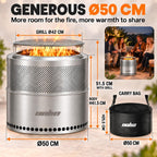 Smokeless Fire Pit 304 Stainless Steel Portable Wood