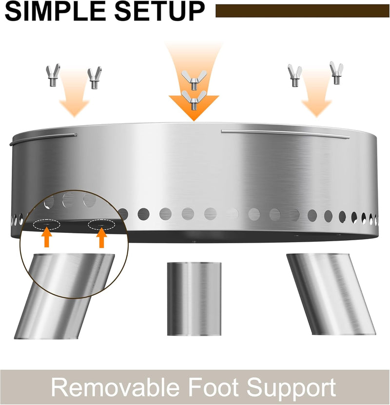 Smokeless Fire Pit with Poker