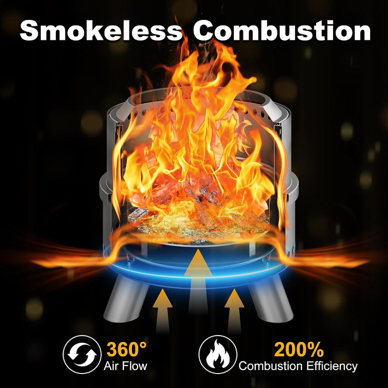 Smokeless Fire Pit with Poker