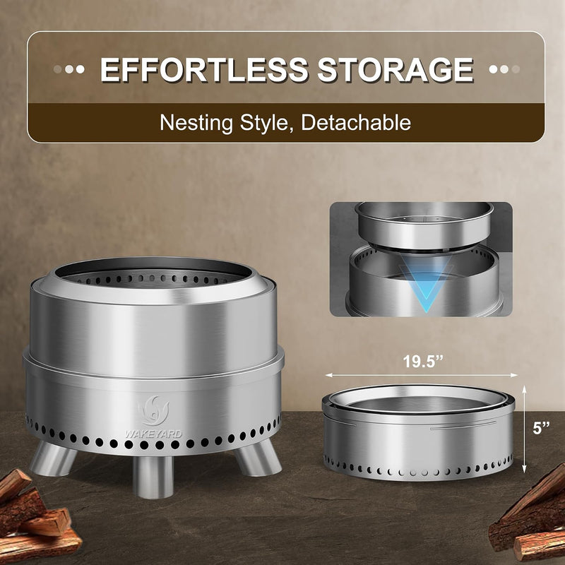 Smokeless Fire Pit with Poker