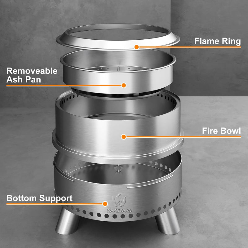 Smokeless Fire Pit with Poker