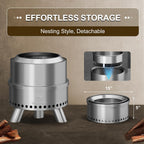 Smokeless Fire Pit with Poker
