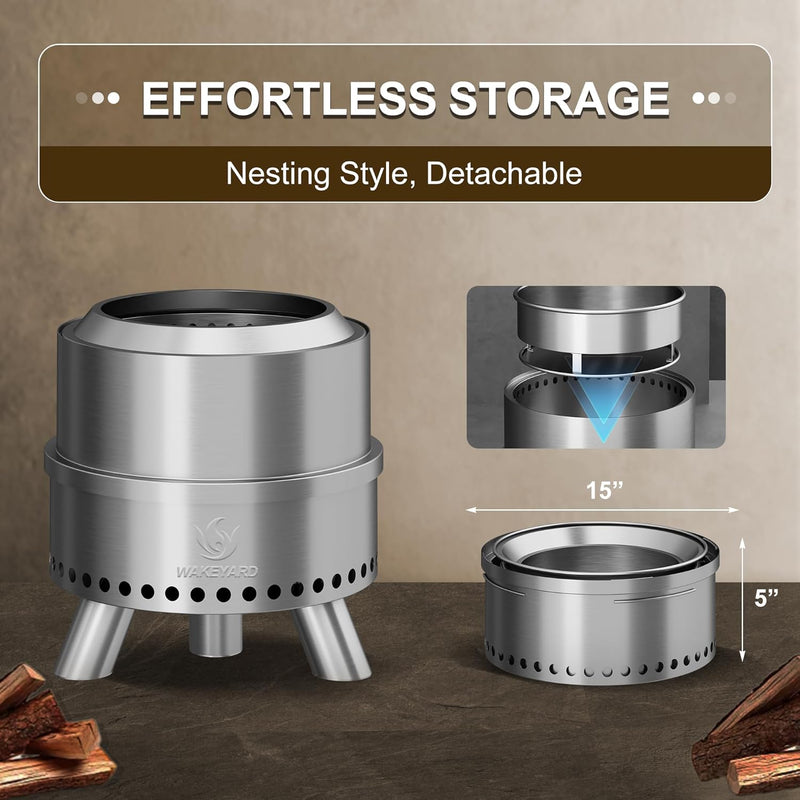 Smokeless Fire Pit with Poker