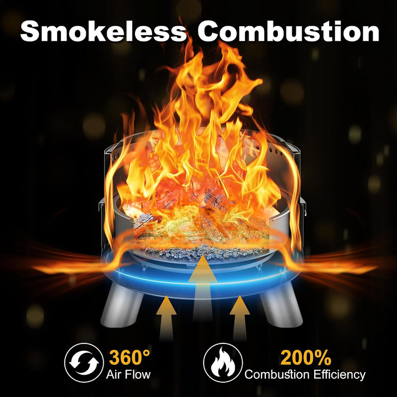 Smokeless Fire Pit with Poker