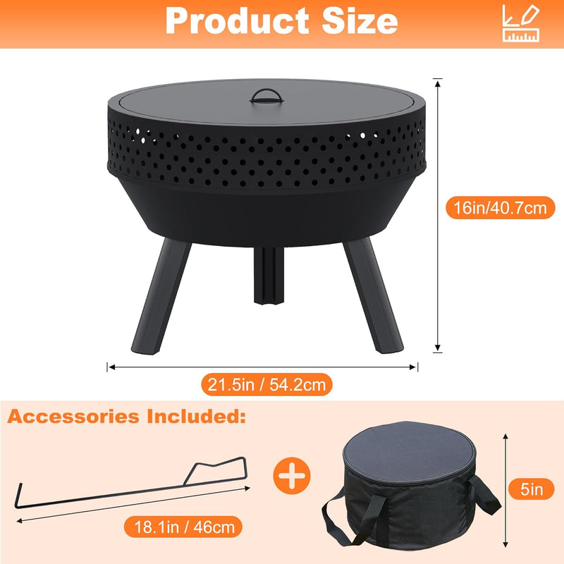 Smokeless Fire Pit with Poker