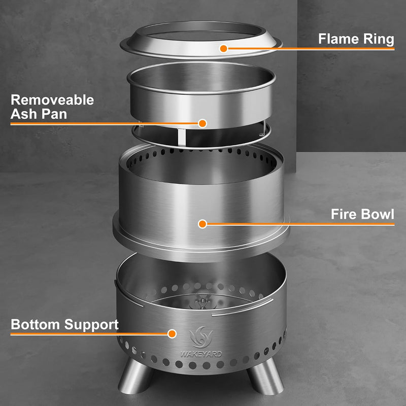 Smokeless Fire Pit with Poker