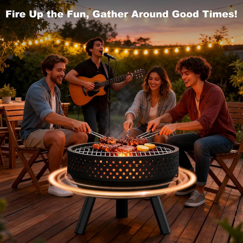 Smokeless Fire Pit with Poker