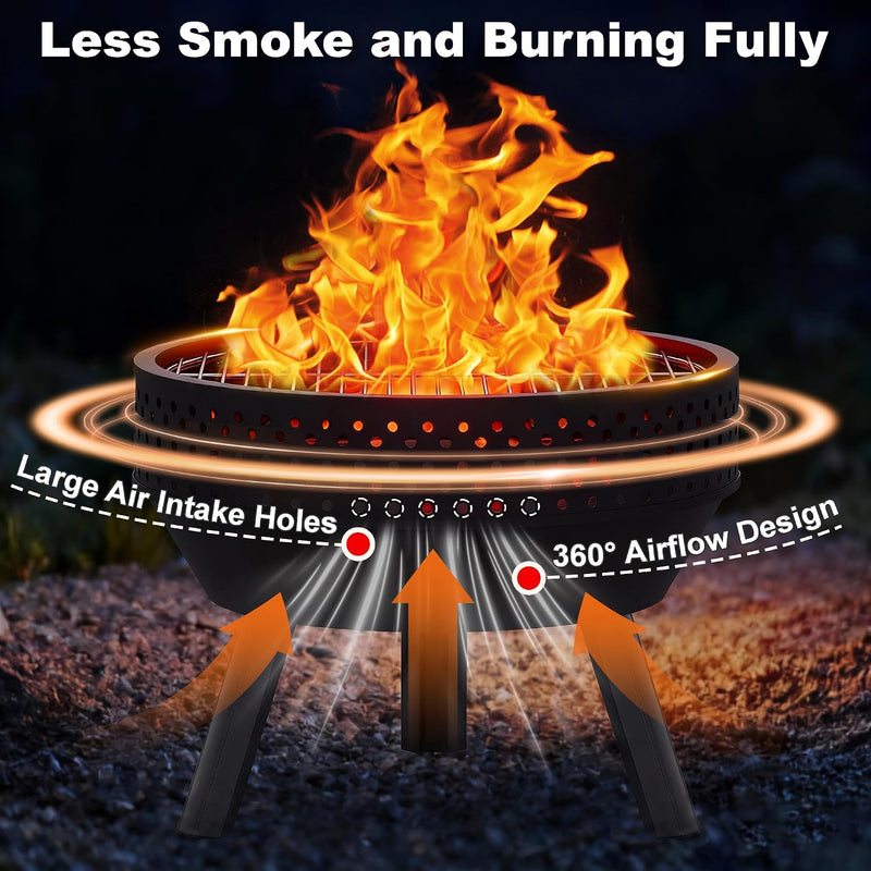 Smokeless Fire Pit with Poker