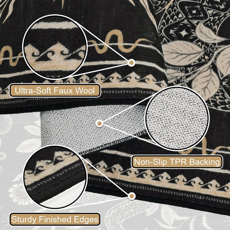 Snake Living Room Rug Washable Gothic Rugs