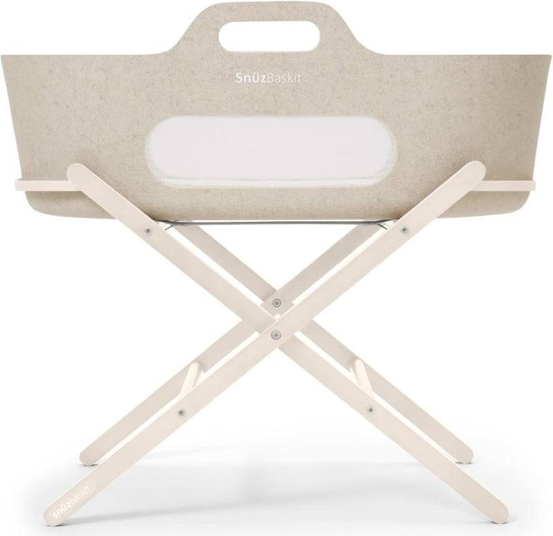Snuzbaskit Moses Basket with Mattress Folding Stand Bundle