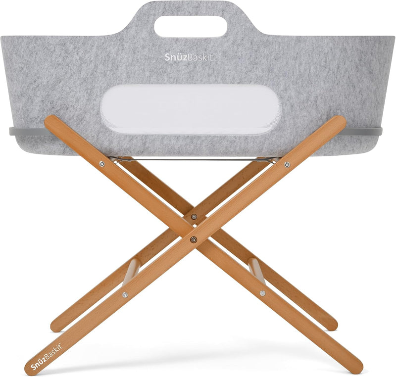 Snuzbaskit Moses Basket with Mattress Folding Stand Bundle