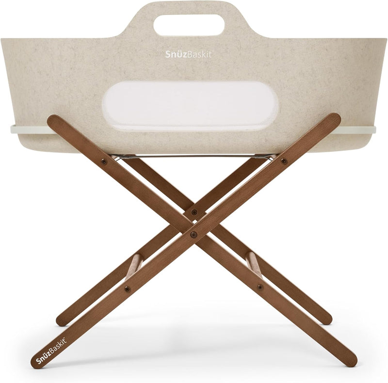 Snuzbaskit Moses Basket with Mattress Folding Stand Bundle