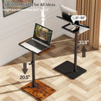 Sofa Armrest Tray Table for Couch Swivel Height
