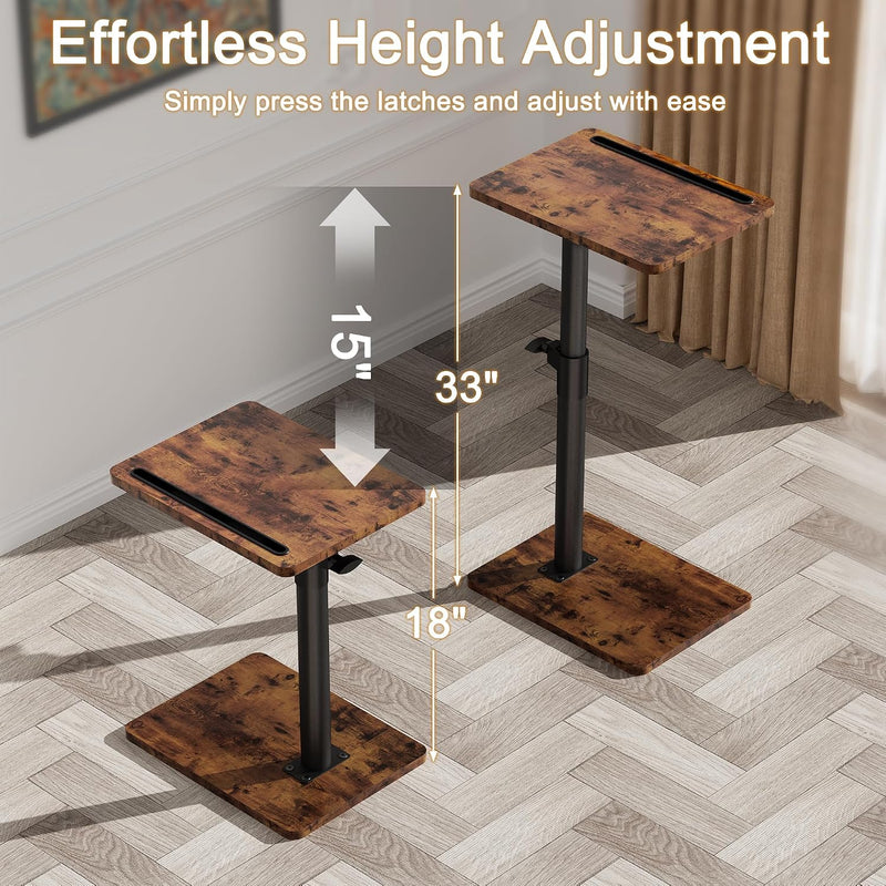 Sofa Armrest Tray Table for Couch Swivel Height