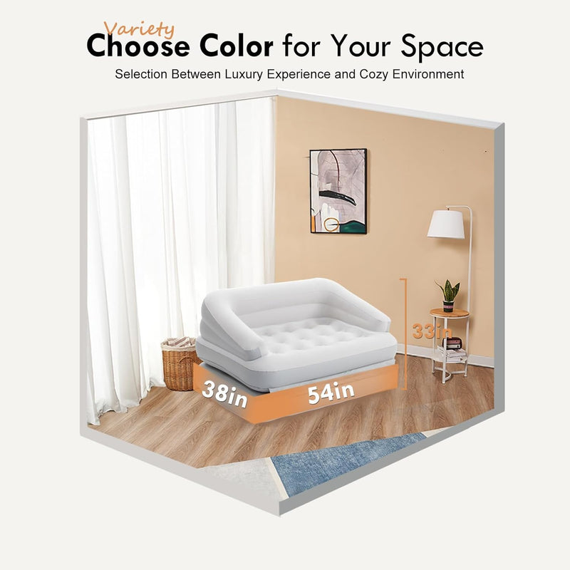 Sofa Bed Flocked Couches Air Mattress Size Armrest