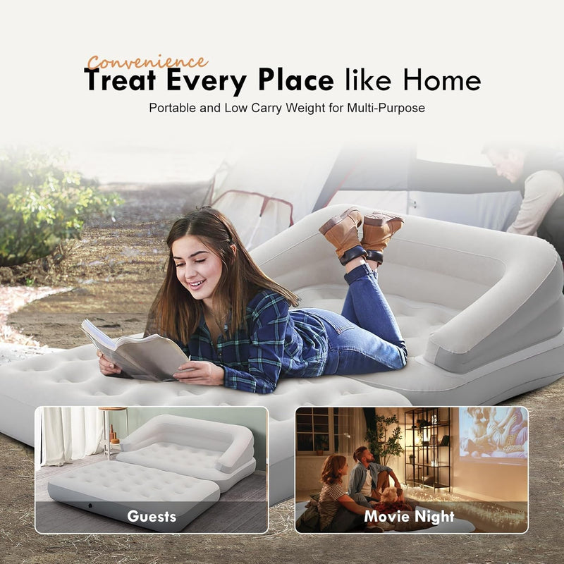 Sofa Bed Flocked Couches Air Mattress Size Armrest