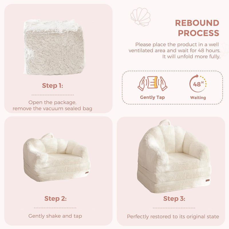 Sofa Bed Folding Bean Bag Chair Faux Fur
