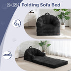 Sofa Bed Folding Bean Bag Chair Faux Fur