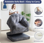 Sofa Bed Folding Bean Bag Chair Faux Fur