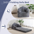 Sofa Bed Folding Bean Bag Chair Faux Fur