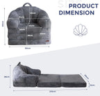 Sofa Bed Folding Bean Bag Chair Faux Fur