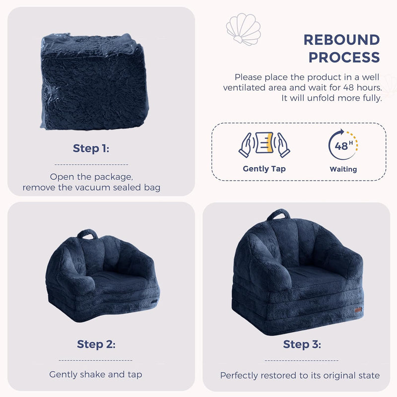Sofa Bed Folding Bean Bag Chair Faux Fur