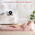 Sofa Bed Folding Bean Bag Chair Faux Fur