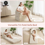 Sofa Bed Folding Bean Bag Chair Faux Fur